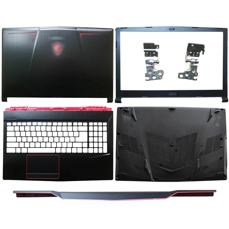 

NEW Laptop LCD Back Cover/Front Bezel/Hinges/Hinges Cover/Palmrest/Bottom Case For MSI GE63 GE63VR 3077C1A213HG017 3076P5A211