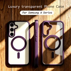 Magsafe Acrylic Transparent Phone Case - Protective Cover - Galaxy A37 (PURPLE)