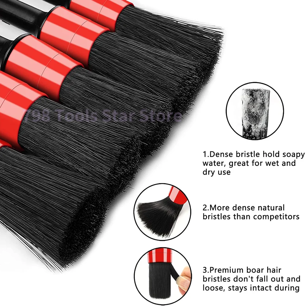 5 PCS Car Detailing Brush Set,Different Sizes Automotive Detail Brushes Multi-function Car Cleaning Tools for Interior Cleaning