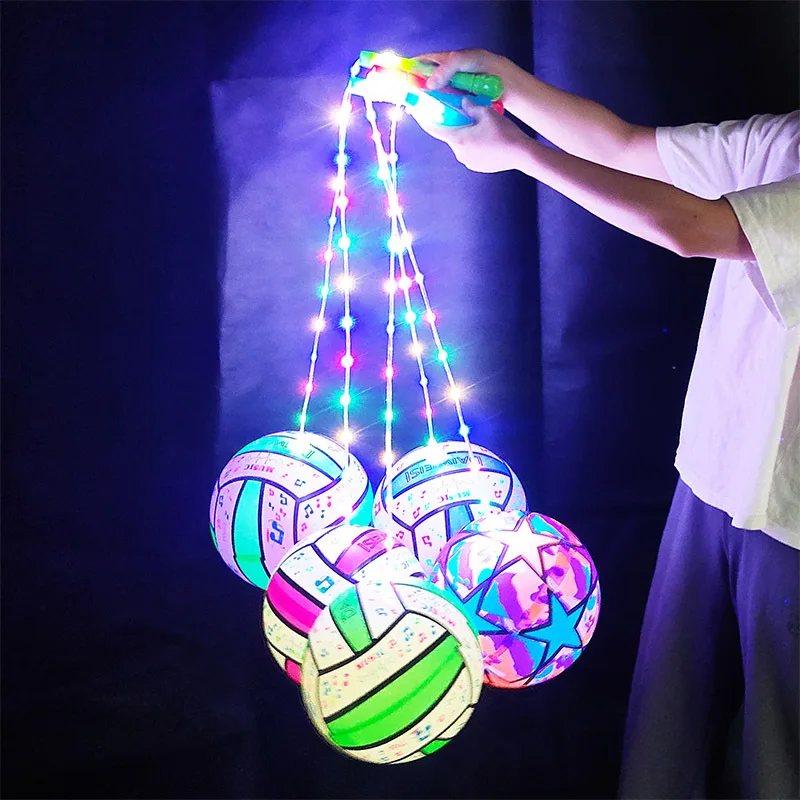 

Fitness Luminous Skipping Rope Ball Toy Flashing Luminous Basketball Bouncy Football LED Light Sensory Novelty Child Party Props