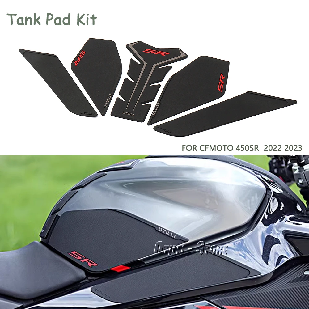 Motorcycle  Rubber Protection Decal Fuel Tank Pads Knee Grips Anti-slip Sticker For CFMOTO 450 SR 450SR 450sr 450 sr 2022 2023