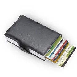 Sleek Anti-Theft RFID Leather Cardholder Wallet (Grey)