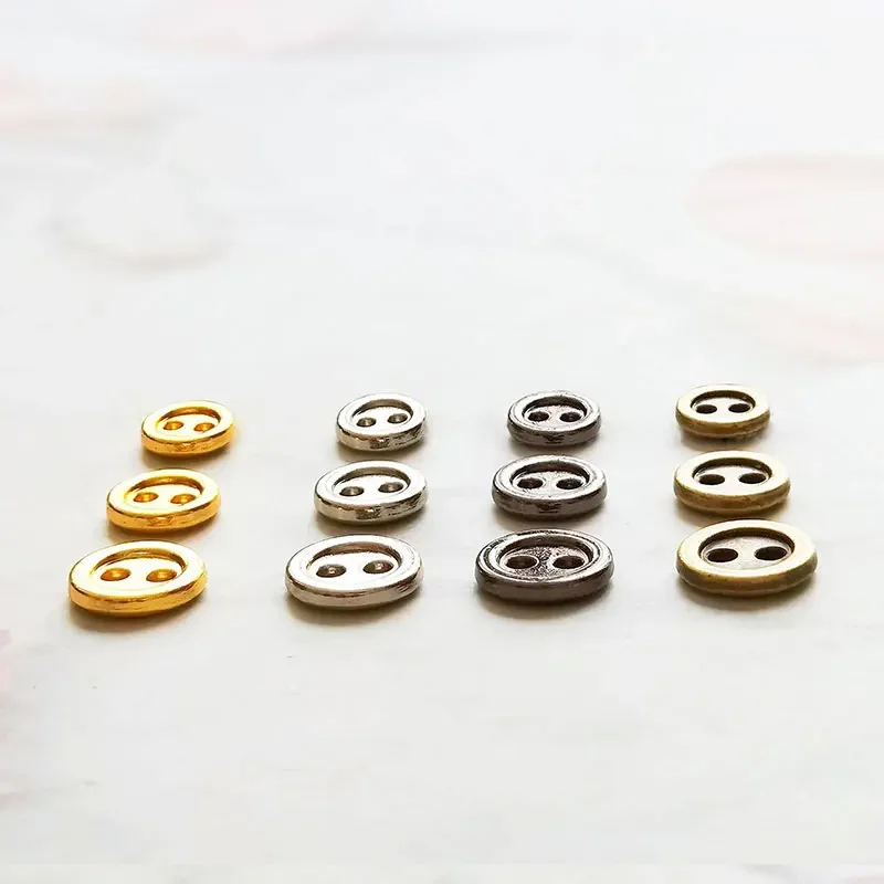YOMDID 100pcs/Lot Round Metal Buttons 6/7/8mm Buckle For DIY Clothes Doll Sewing Decoration 2 Holes Button Handcraft Accessories 5