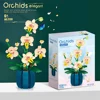 Building Blocks Orchid Flowers Bouquet Flower Blocks Bonsai Plant Model Bricks Romantic DIY Home Decoration Toy for Kids Gift 1