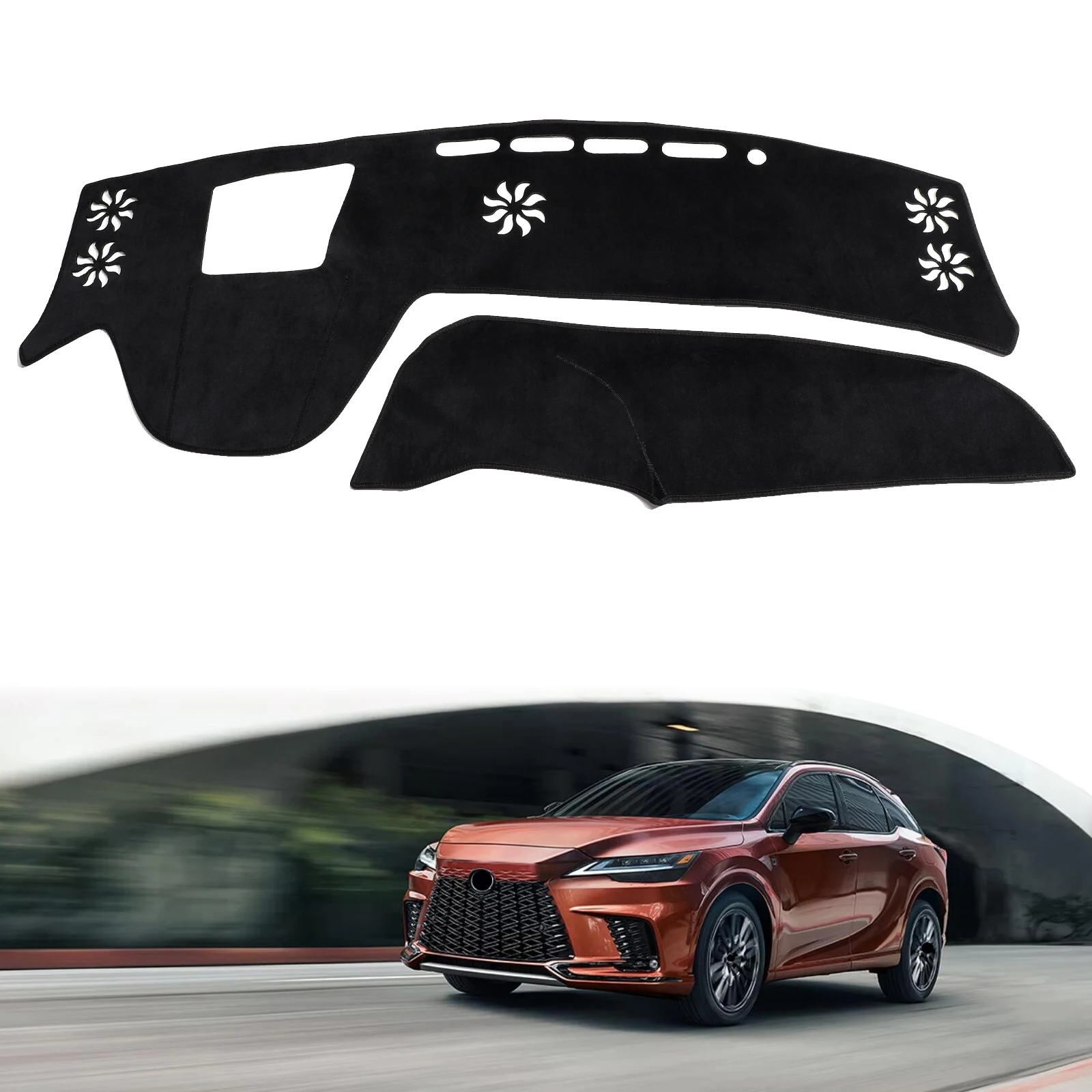

ZUNDUO Car Dashboard Pad for Lexus RX 2023 2024 Dash Mat Dashmat Non-Slip Cover Sunshade Carpet Interior Accessories Flannel
