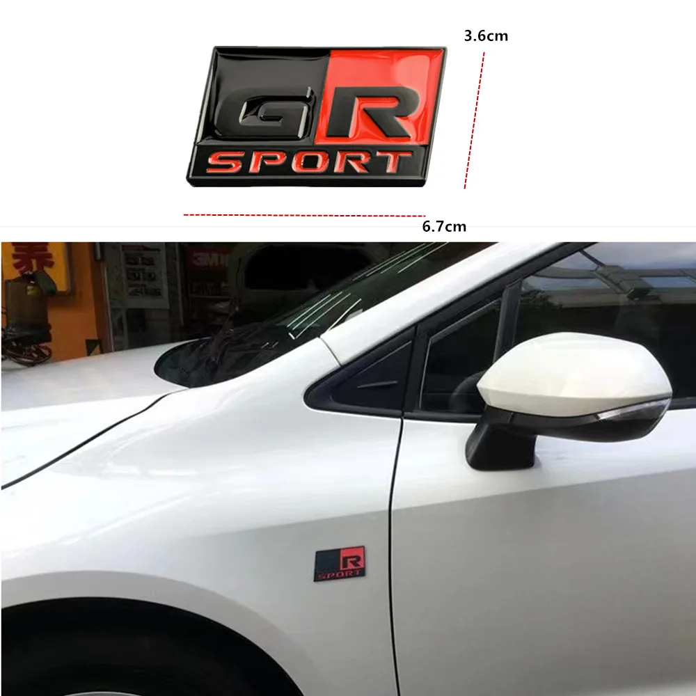 Gazoo Racing GR SPORTS 3D Zinc Alloy Badge Car Styling Adhensive Metal Decal Auto Door Decoration For TOYOTA Rav4 Vios etc