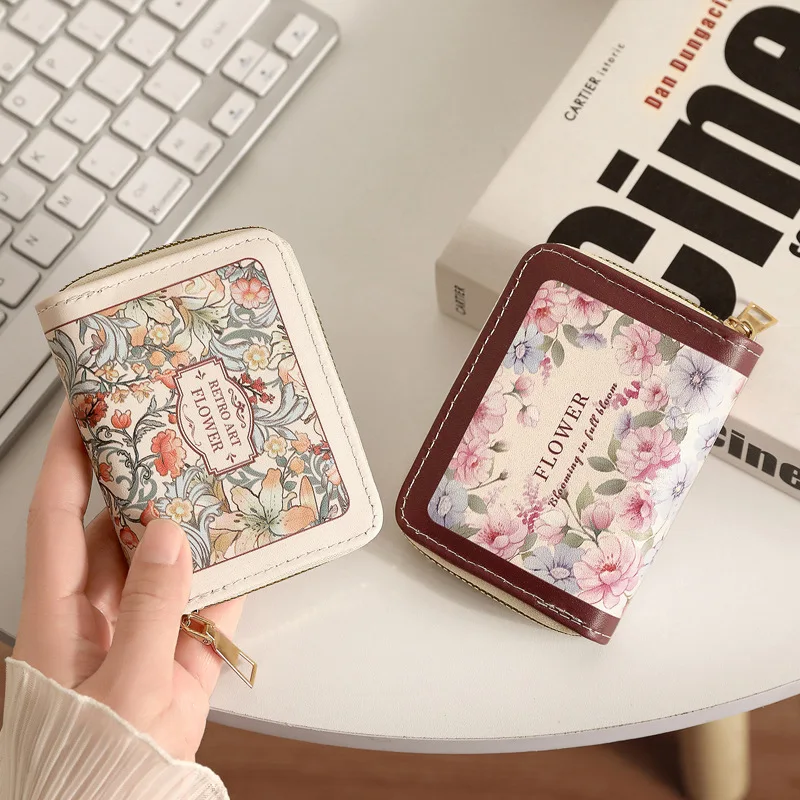 Credit Card Bag Women Exquisite Compact Multi-card Large Capacity 9/18 Slots Retro Document Storage Wallet New Coin Wallet