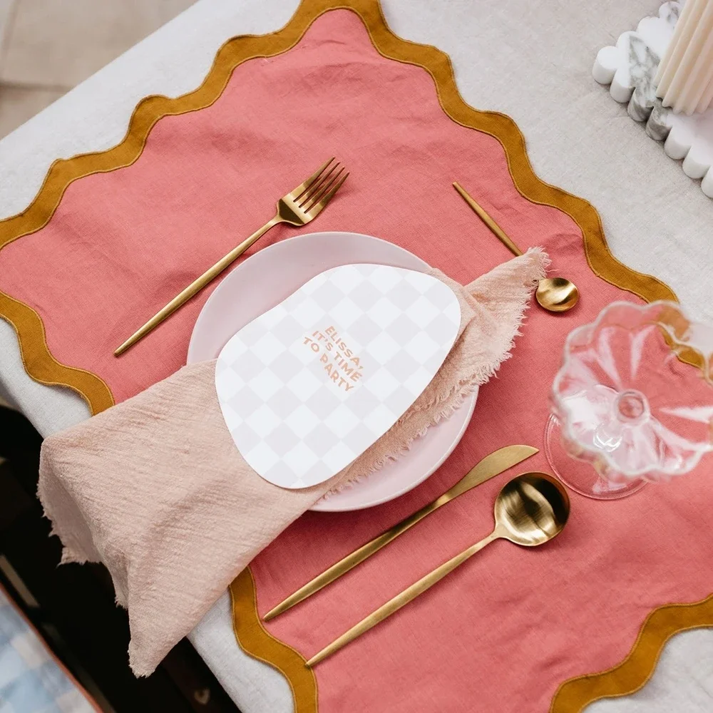 1pcs Summer Dinner Blush Pink Napkin Cotton Cloth Rustic Gauze Hanky Tea Towel Dining Place Mats Wedding Linen Home Table Decor