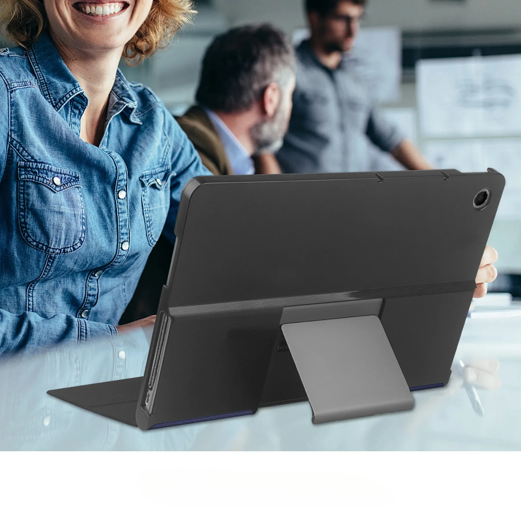 Für Lenovo Tab Plus TB351FU Tablet-Hülle mit Vorderständer und Halterung aus Leder – Detail 15