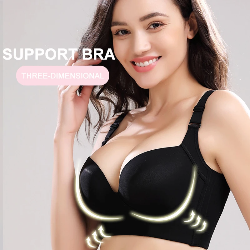 

Big Chest Hidden Back Fat Lift Push Up Underwire Bra Body Shaper Shockproof Fitness Women Breasted Brassiere Underwear Corset