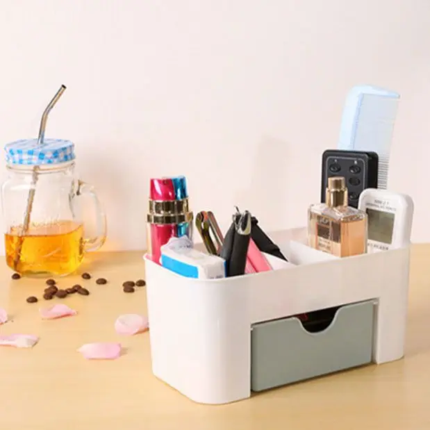 Makeup Storage Box Jewelry Cosmetics Drawer Style Plastic Office Desktop Dressing Table Lipstick Sorting Shelf