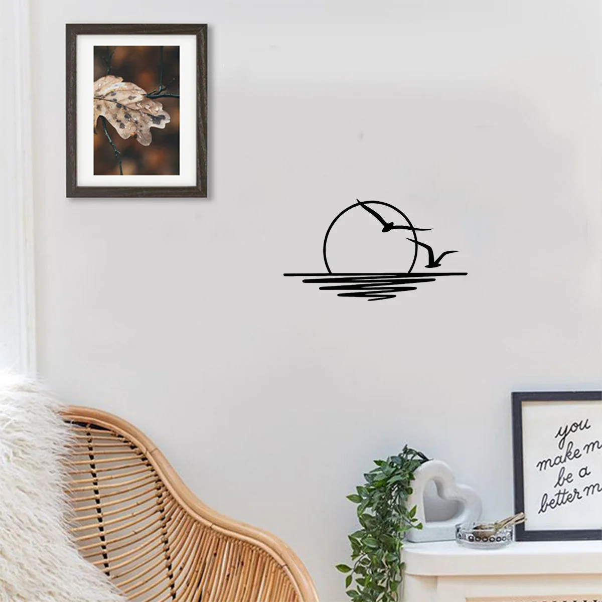 

CIFBUY Deco Sunrise Theme Home Decor Wall Art Decorations Indoor Livingroom Black Classic Room Decor Metal Wall Hanging Decorati