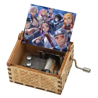 Wooden Music Box Retro Painted Hand-cranked Ghost Extinguishing Blade Music Box To Send Friends Music Box Halloween Decoration 2