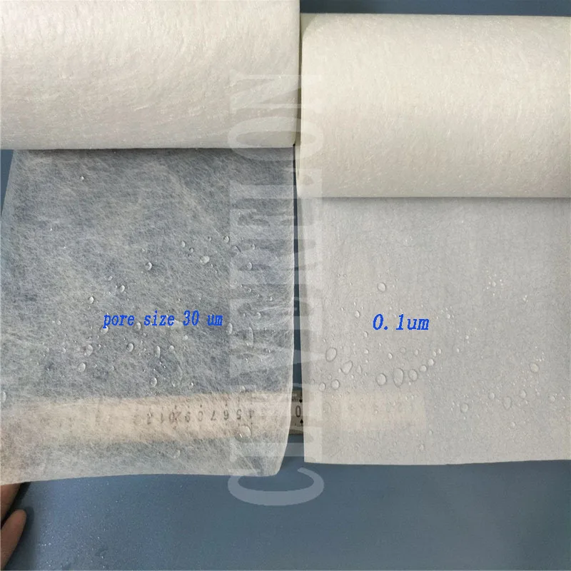 Hydrophobic waterproof gas permeable Microporous expanded ePTFE film size W230 L260mm thickness about 0.25mm hydrophobic film