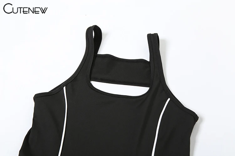 Casual Backless Women Jumpsuits Concise Stripe Patchwork Sleeveless Stretch Skinny Overalls Female Active One Piece Wear