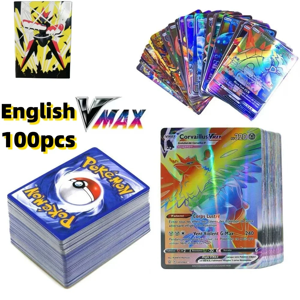 55/100Pcs New English New Pokemon Cards Vmax Charizard Pikachu Carte Game Battle Trading Game Collection Giocattoli Per Bambini