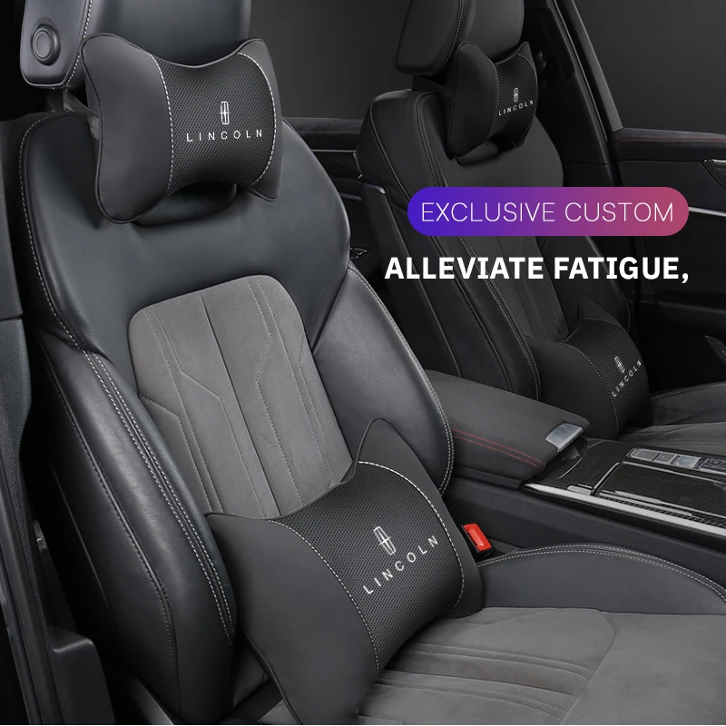 4 Pcs/set PU Leather Car Headrest Backrest Pillow For Lincoln MKZ MKX Aviator Navigator Continental Corsair MKC MKT Nautilus |
