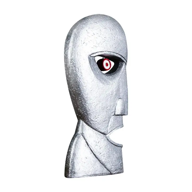 Bell Head Statue - Hand Painted Bell Face Resin Figurine - Collectible Bell Head Sculpture for Pink Floyd Music Lovers for Home Living Room Indoor Ornament Decor(2Pcs