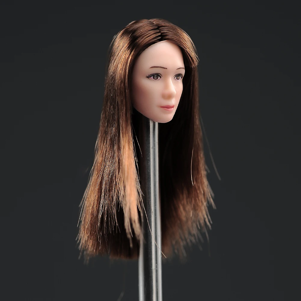 1/12 スケールアジア女性ヘッドスカルプトロングヘア移植ヘッド彫刻
