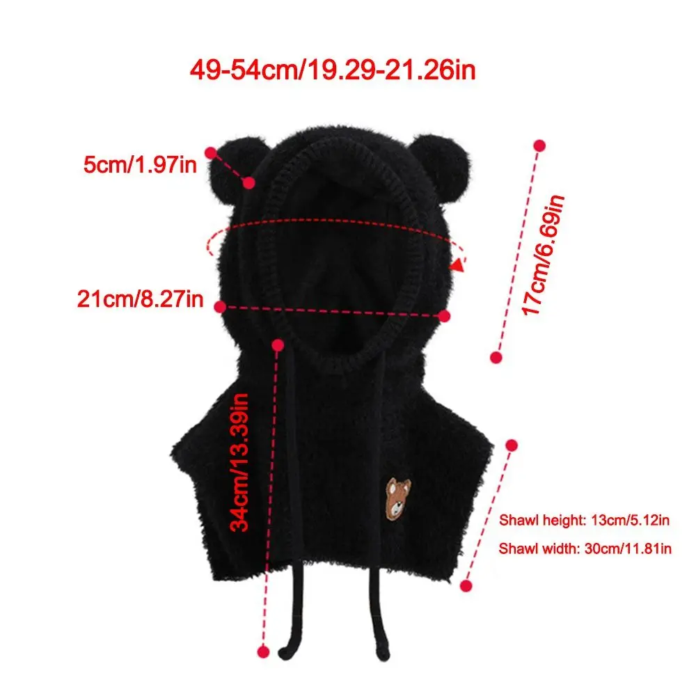 Polyester Kids Winter Knitted Cap Shawl Windproof Balaclava Hat