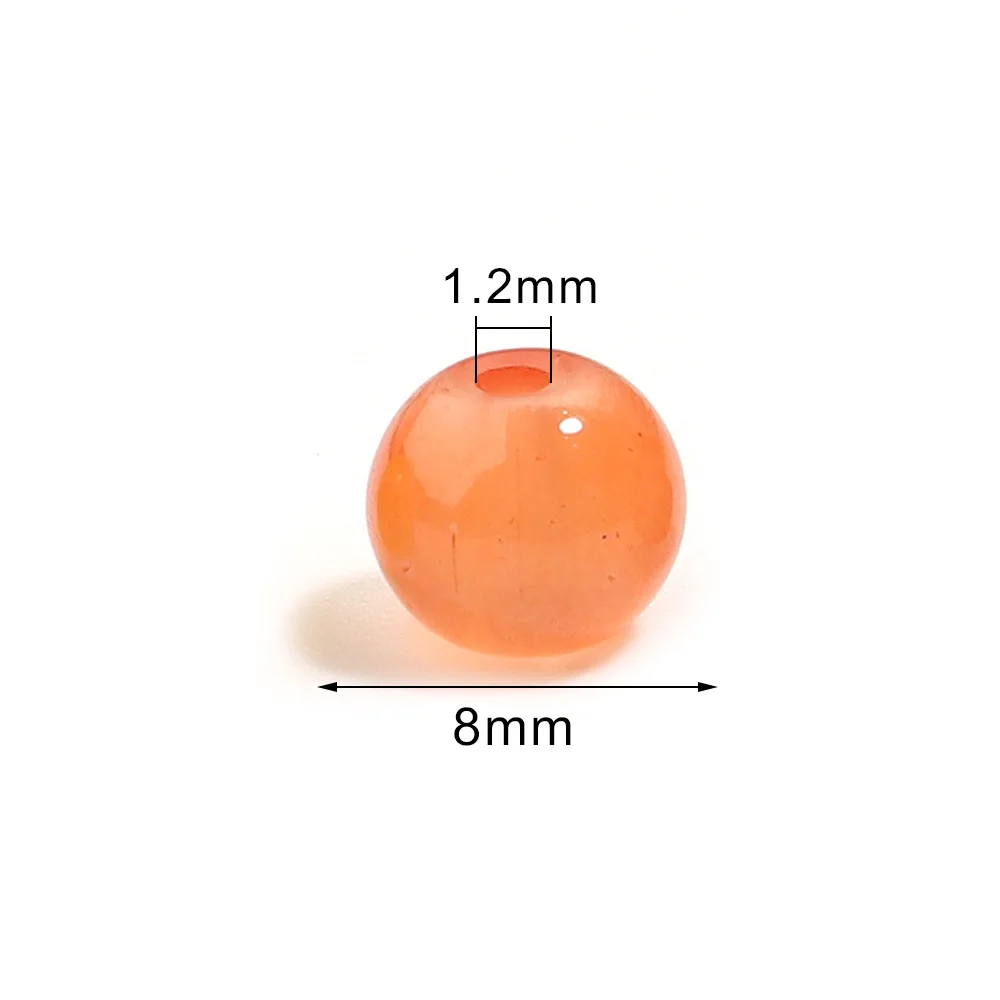 60 개/몫 8mm 유리 라운드 비즈 목걸이 팔찌에 대 한 다채로운 느슨한 스페이서 비즈 DIY 공예 액세서리 용품 만들기