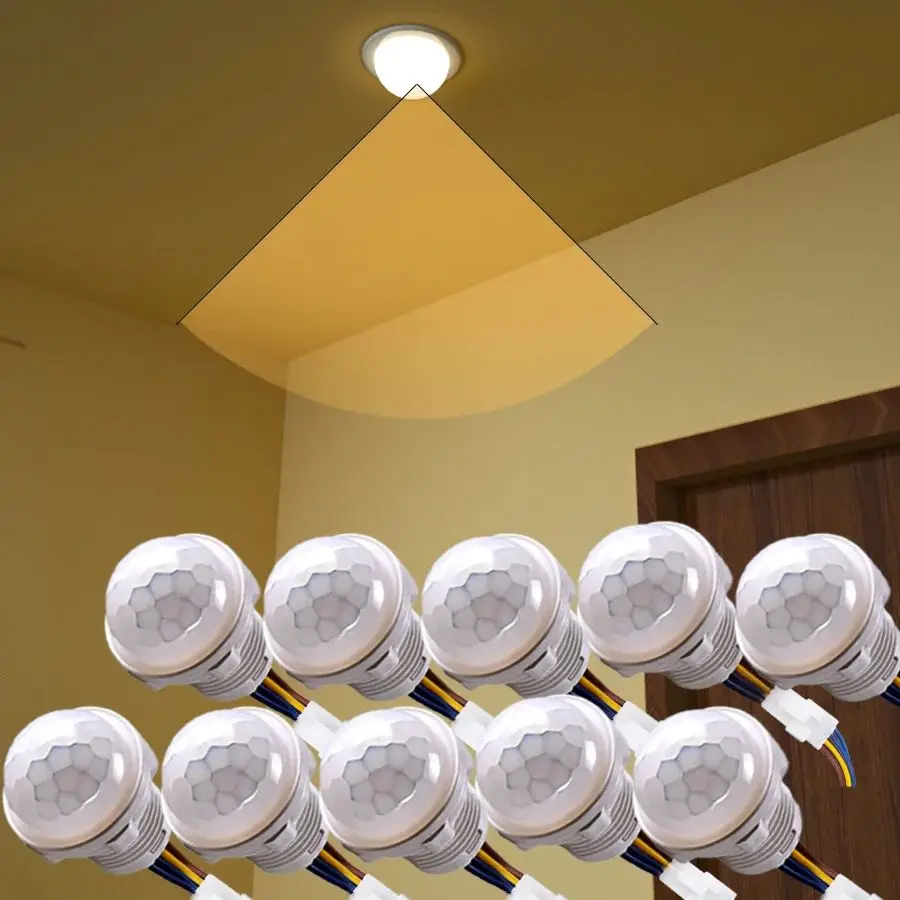 PIR Sensor Switch Smart PIR Sensor Detector Switch 110V 220V Human Body Infrared Auto On Off Light LED Lamp Ceiling Light Panel Lights