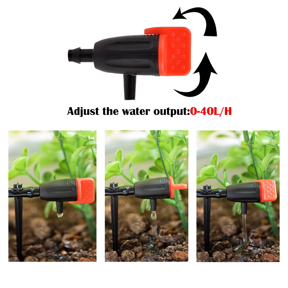 Garden Irrigation Nozzle Garden Dripper 4/7mm Adjustable Dripper Sprinkler Emitter Micro Drip Balcony Yard Greenhouse Watering