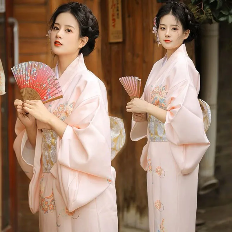 Japanese Kimono Women Fashion National Floral Yukata Clothes Cosplay Shirt Blouse Summer Beach Photography