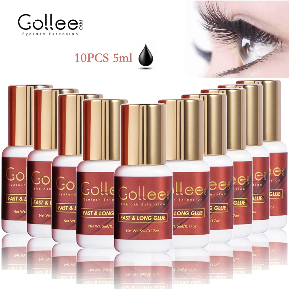 Gollee-1s 빠른 건조 10 개 속눈썹 연장, 도매 접착제 슈퍼 본더 프로 접착제 속눈썹