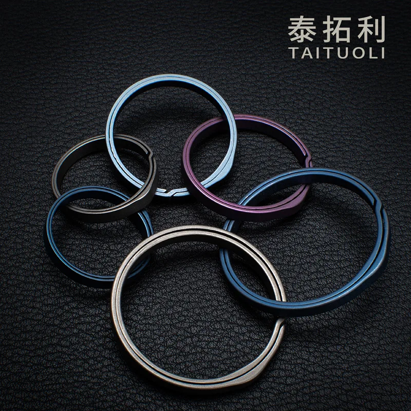 Titanium Alloy Rotating Ring Buckle Keychain Waist Belt Buckle Spring Lock Keyring Outdoor Tool EDC Unboxing Tool