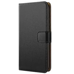 Premium PU Leather Wallet Case with Kickstand - Flip Phone Cover for Galaxy XCover 5 (Black)