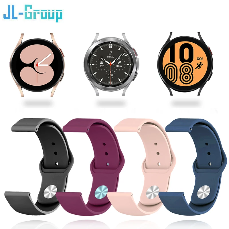 20mm 22mm Silicone Strap For Sasmung Galaxy Watch 4 5 6 40mm 44mm Band Sport Watchband Watch 6 43mm 47mm Adjustable Bracelet