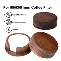 51/53/58MM Coffee Filter Paper Storage Box Solid Wood Round Mocha Pot  Filter Paper Dust-proof Storage Box Filter Paper Holder 1