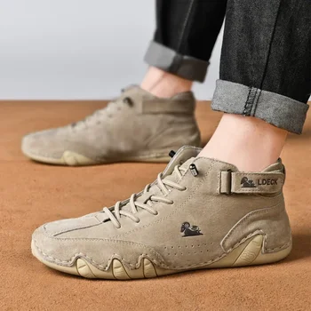 أحذية رجالية لربيع وصيف 2025 أحذية جديدة ناعمة سوليد عالية الجودة للرجال مقاومة للماء ومضادة للانزلاق أحذية عمل جلدية غير رسمية 4