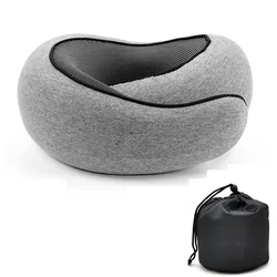 Ergonomic Memory Foam Travel Neck Pillow - Snail Style Adjustable Comfort for Restful Journeys (Dark gray)