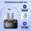 Bluetooth Hearing Aids for Seniors Rechargeable with Noice Cancelling Phone Control RIC Dual Microphone APP Hearing Test Music 6