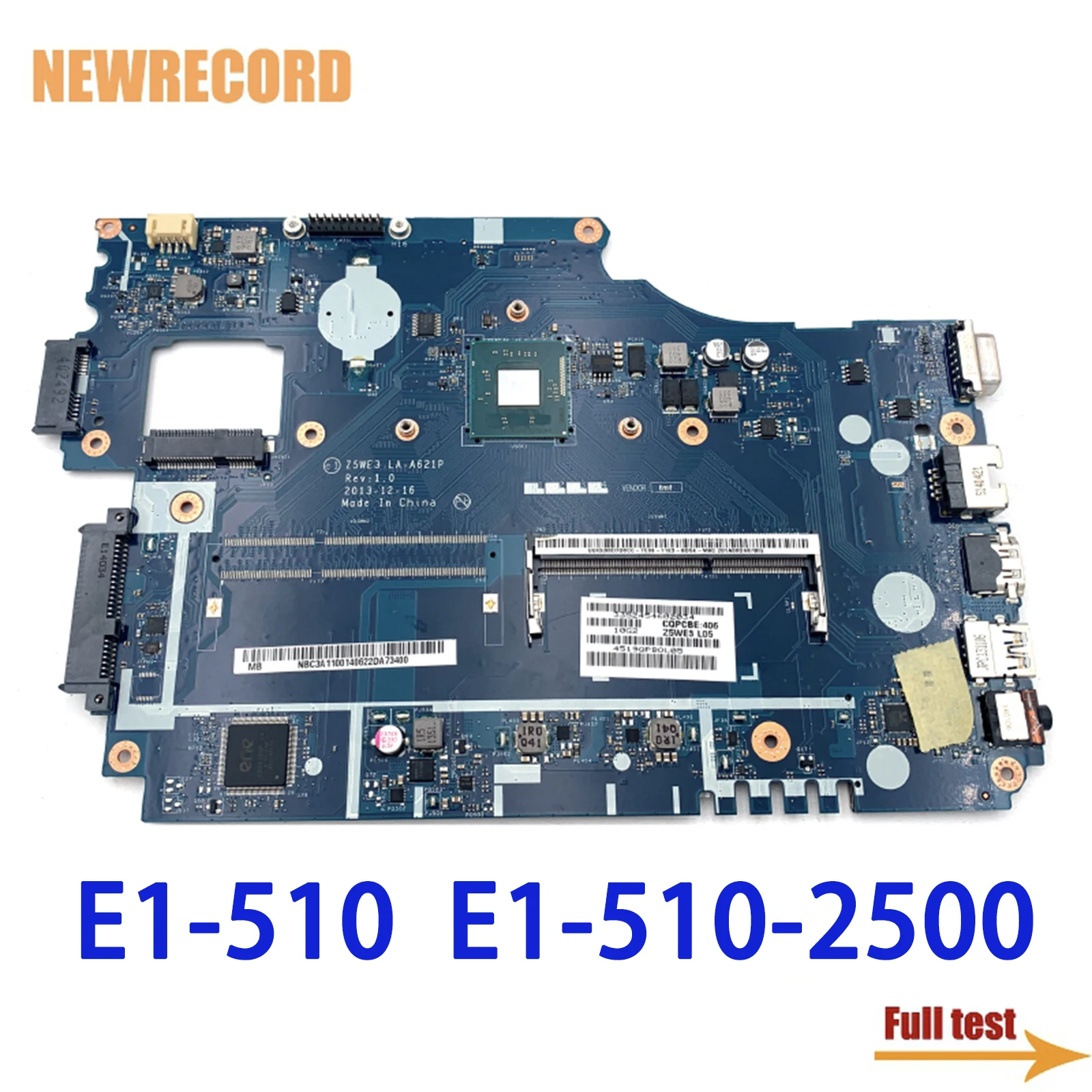 

For Acer Aspire E1-510 E1-510-2500 Z5WE3 LA-A621P Laptop Motherboard With N2820 N2920 CPU DDR3 NBY4711002 NBC3A11001 100% Tested