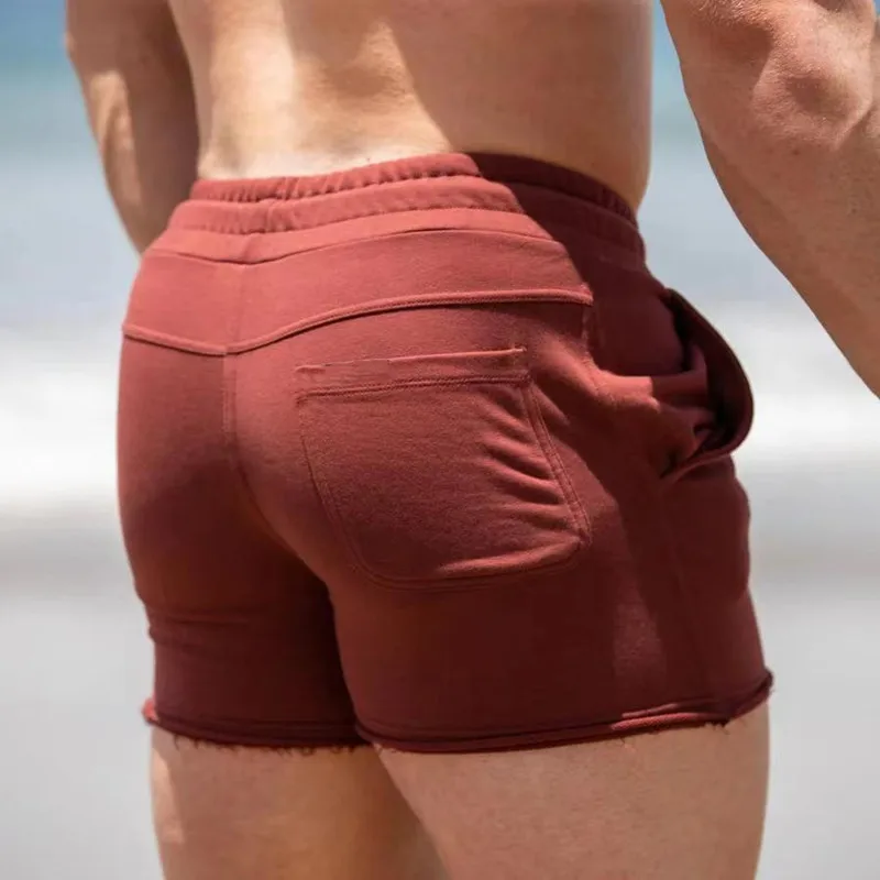 New muscle fitness brothers sweatpants men's big terry summer leisure running equipment training squat shorts