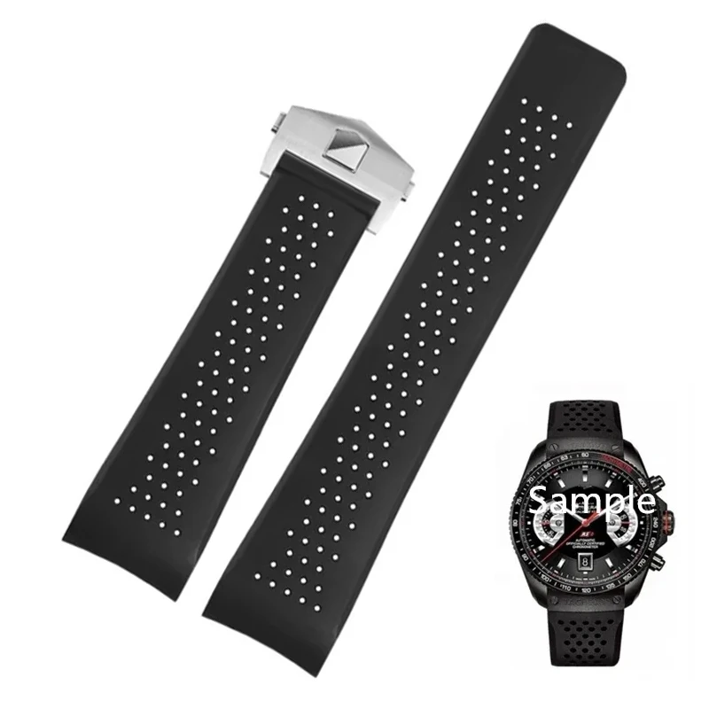 Cinturino Per Orologio In Silicone Morbido Da 22Mm 24Mm Per Cinturini In Gomma Naturale Con Cinturino Sportivo Impermeabile Tag Heuer Grand Carrera