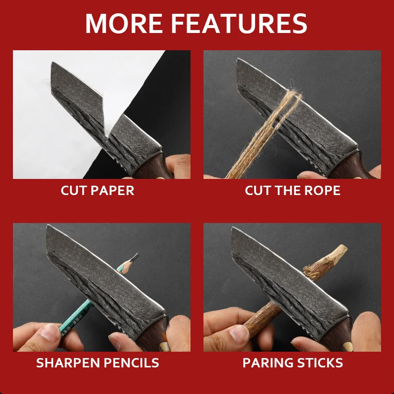 Description Picture 4 of itemHandmade Forged Stainless Steel Kitchen Chef Boning Knifes Fishing Knife Meat Cleaver Butcher Knife Meat Cleaver Knives