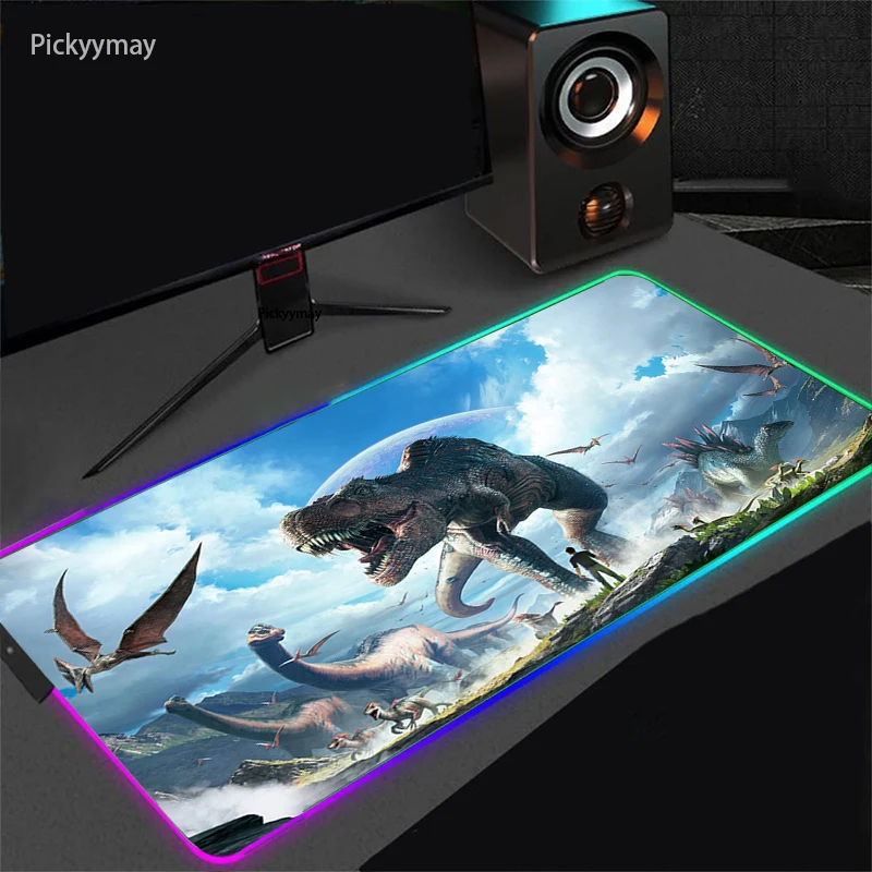 

RGB Large Gaming Mouse Pad ARK Survival Evolved Mousepad Backlight Non-slip Rubber Desk Mat Computer Keyboard Cover Carpet LED