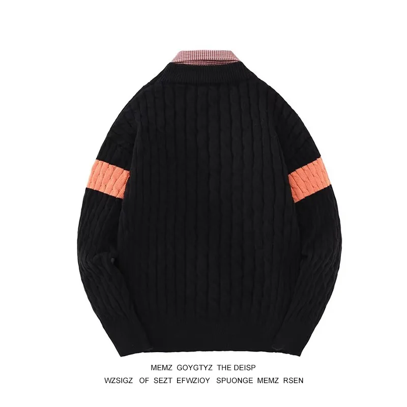 Description Picture 6 of itemSweaters Men Contrast Color All-match Fashion Knitwear High Street Korean Style Harajuku Long Sleeve Advanced College Autumn New
