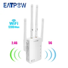 EATPOW 5G WiFi 리피터 Wifi 증폭기 신호 Wifi 익스텐더 네트워크 라우터 Wi Fi 부스터 1200Mbps 5 Ghz 홈 장거리 익스텐더