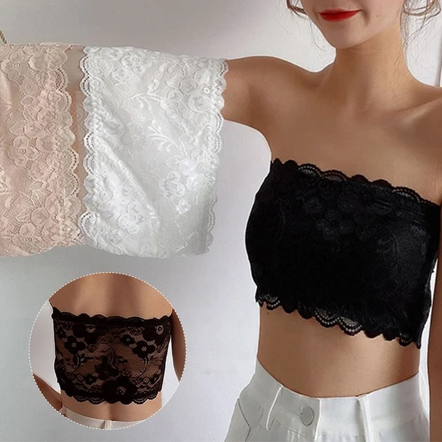 Women's Tube Top Sexy Lace Lingerie Invisible Push Up Bralette Seamless Strapless  Bra Lady Underwea Summer Chest Wraps Crop Top - AliExpress