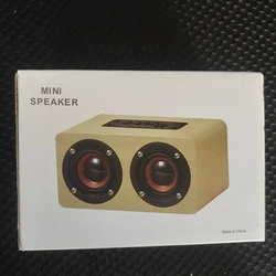 Compact Wooden Bluetooth Speaker with Enhanced Bass and HiFi Stereo Sound (Wooden)