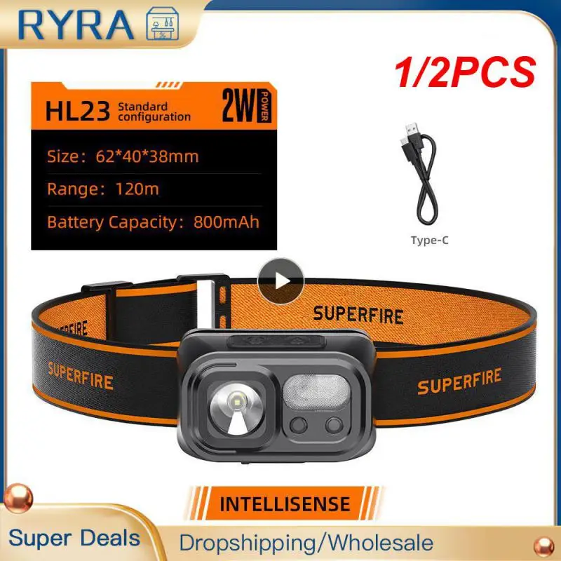 

1/2 шт., Ультраяркий светодиодный налобный фонарь с USB-портом