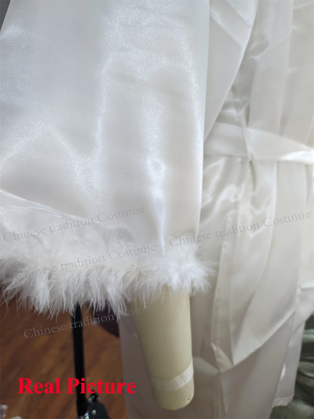 Accappatoio Sposa Kimono Raso - Glitter Dorati Per Matrimonio