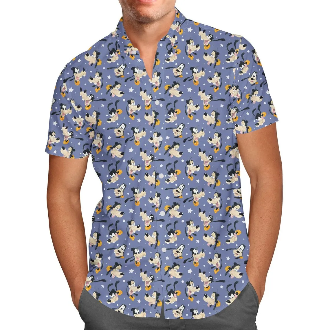 

Goofy Dog Hawaiian Shirt Men 2023 Summer New Shirt Fashion Disney Inspiration Men's Button Down Short Sleeve Kids Beach Shirt