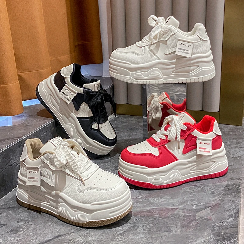 

Cross Women's Shoes Mixed Colors All-Match Clogs Platform Round Toe Wedge Basket 2023 Casual Female Sneakers New Small Winter Cr