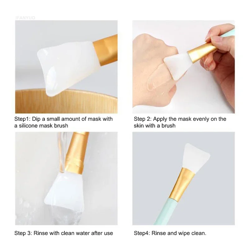 Silicone Brush Face Mask Glue Brush Gel Glue Resin Jewelry Making Tools Homemade Facial Mask Stirring Smear Supplies Tools makeup brush makeup tools beauty supplies cake decorating brush